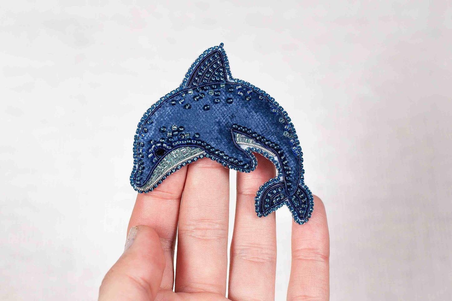 Dolphin - Readymade Beaded Brooch