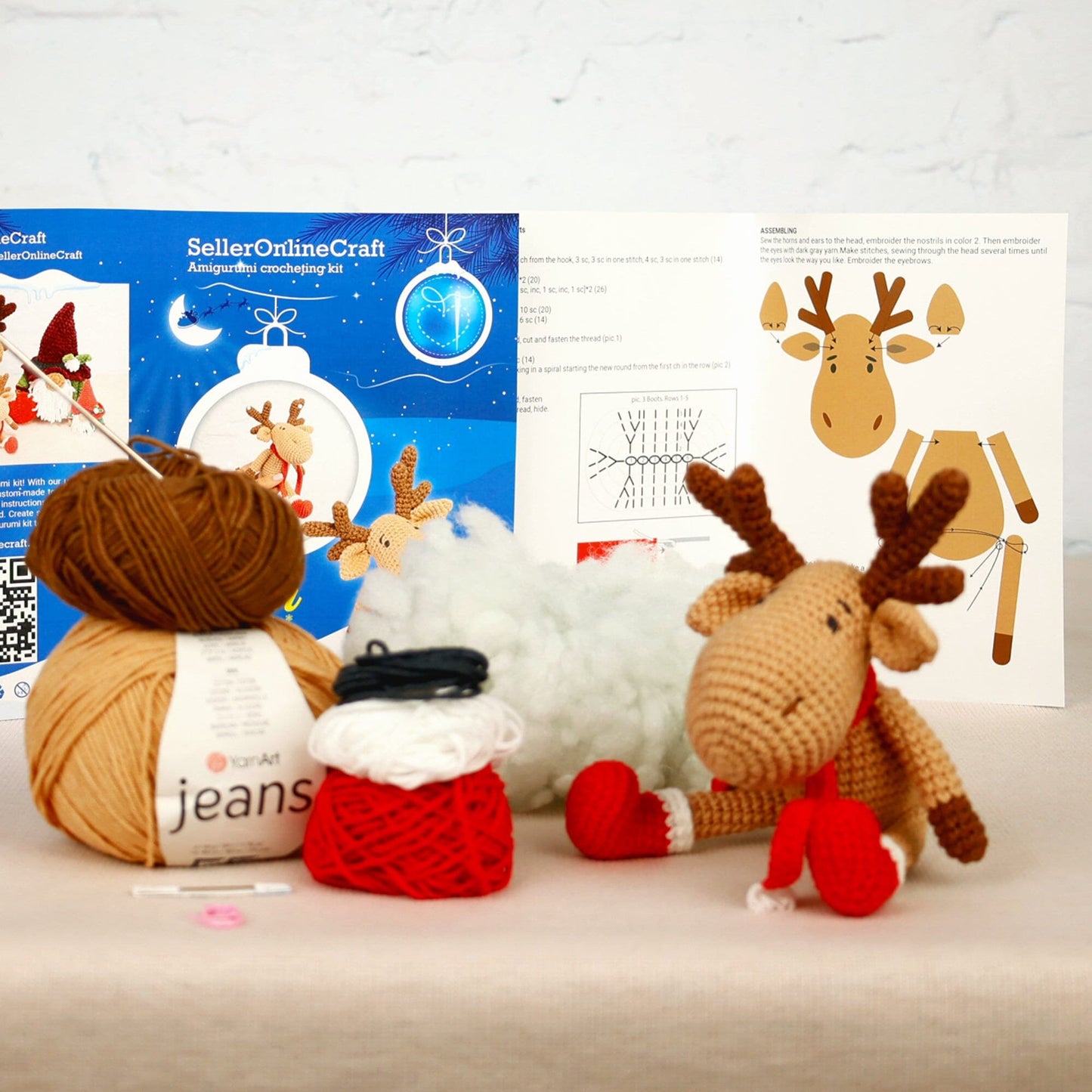 Christmas Reindeer - Crochet Amigurumi DIY kit