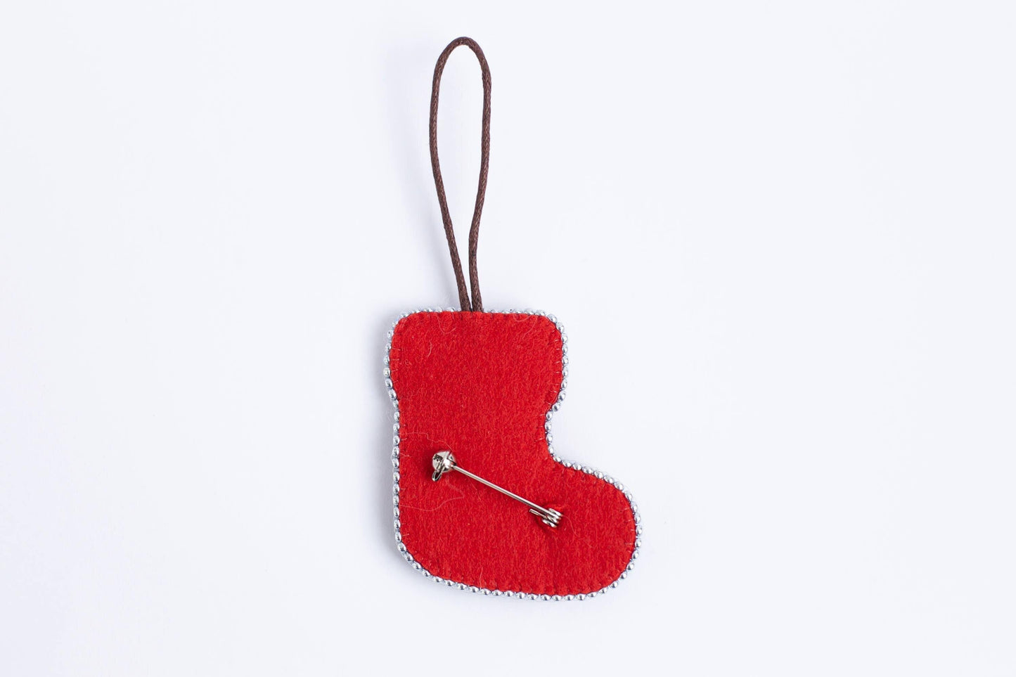 Christmas Stocking Readymade Beaded Brooch