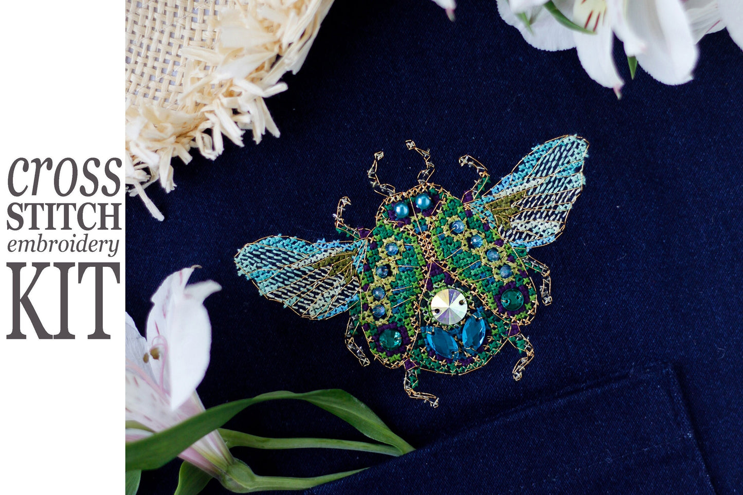 Beetle Cross stitch Embroidery DIY Kits