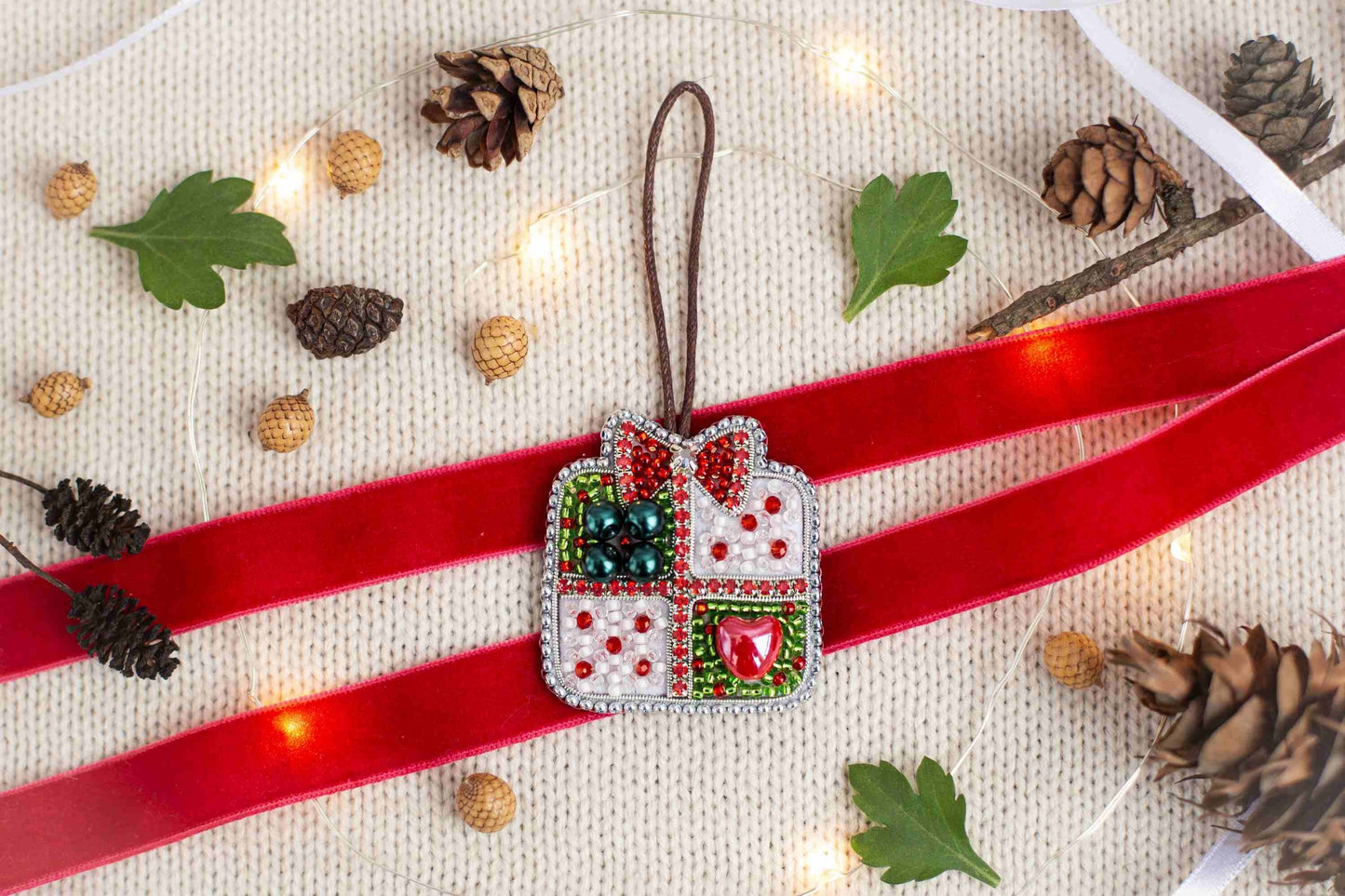 Christmas Gift - Readymade Beaded Brooch