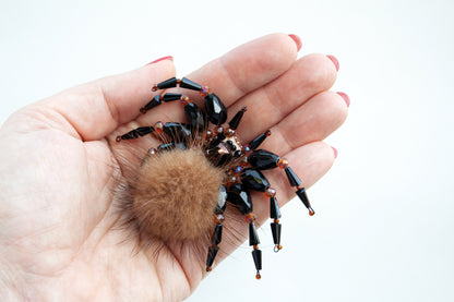 Tarantula Spider - Readymade Beaded Brooch