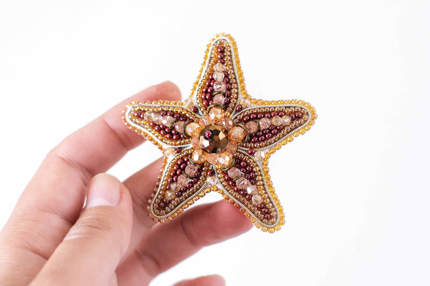 Starfish - Readymade Beaded Brooch
