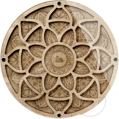 a wooden carving of a flower