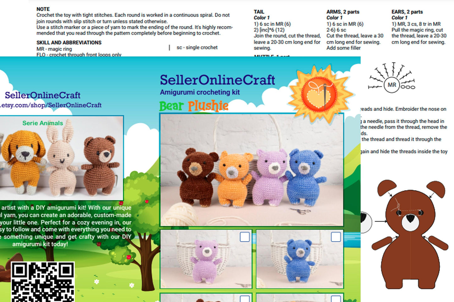 Plush Bear - Crochet Amigurumi DIY kit