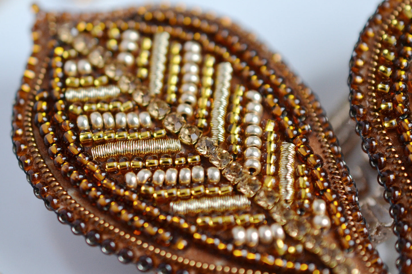 a close up of a pair of beads