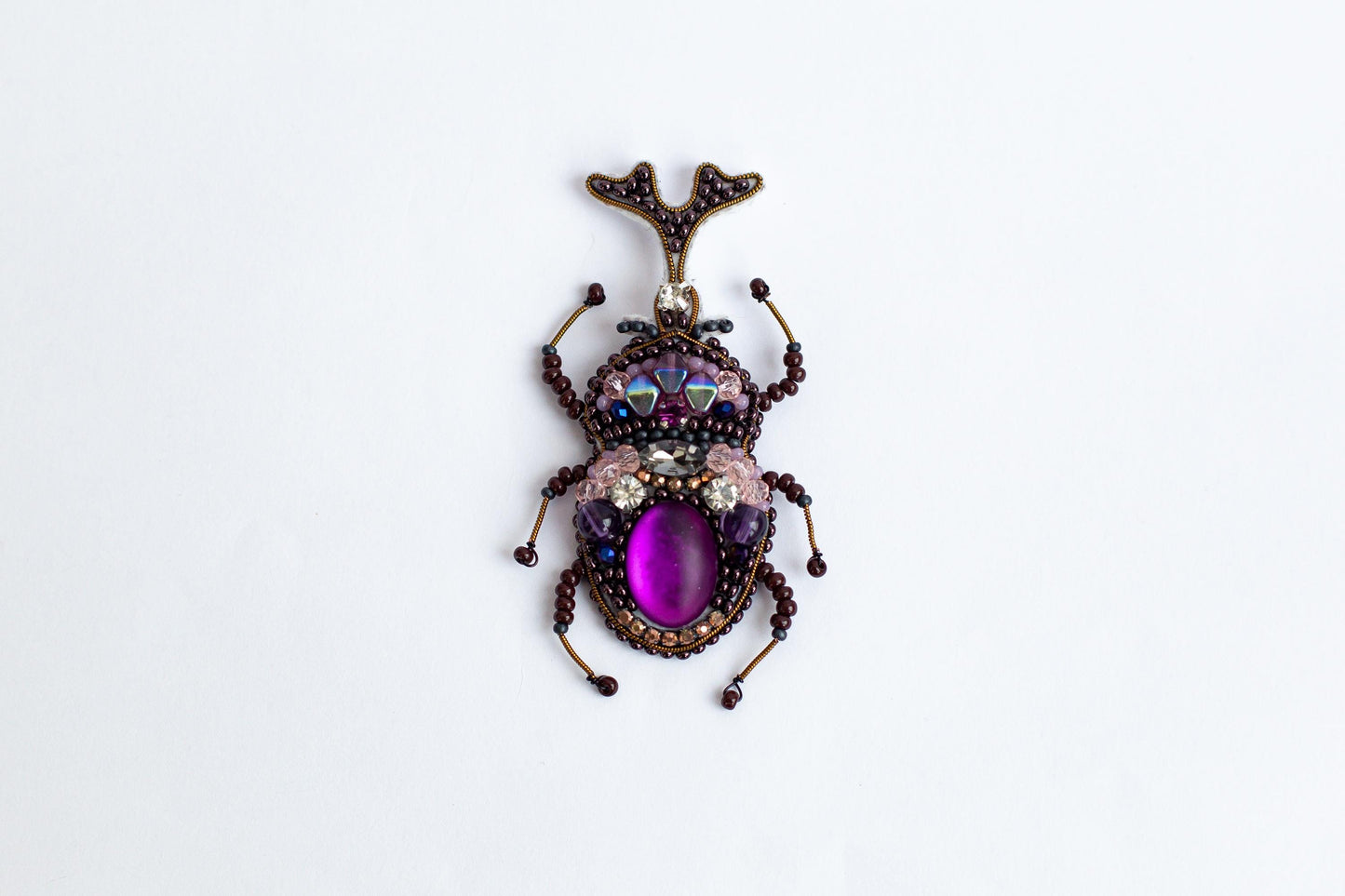 a close up of a bug on a white surface