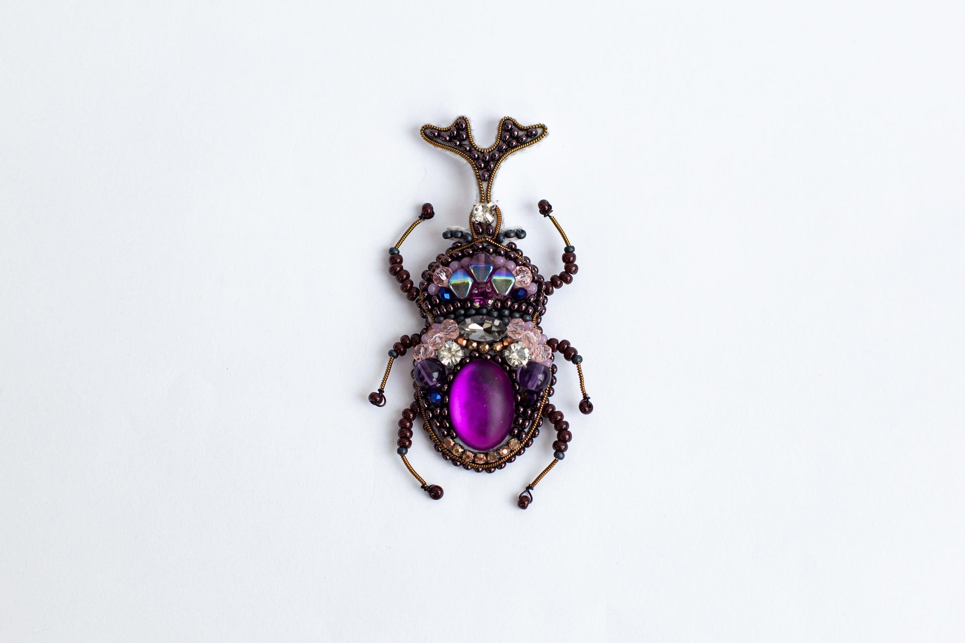 a close up of a bug on a white surface