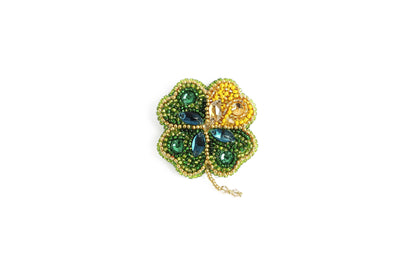 Clover - Readymade Beaded Brooch