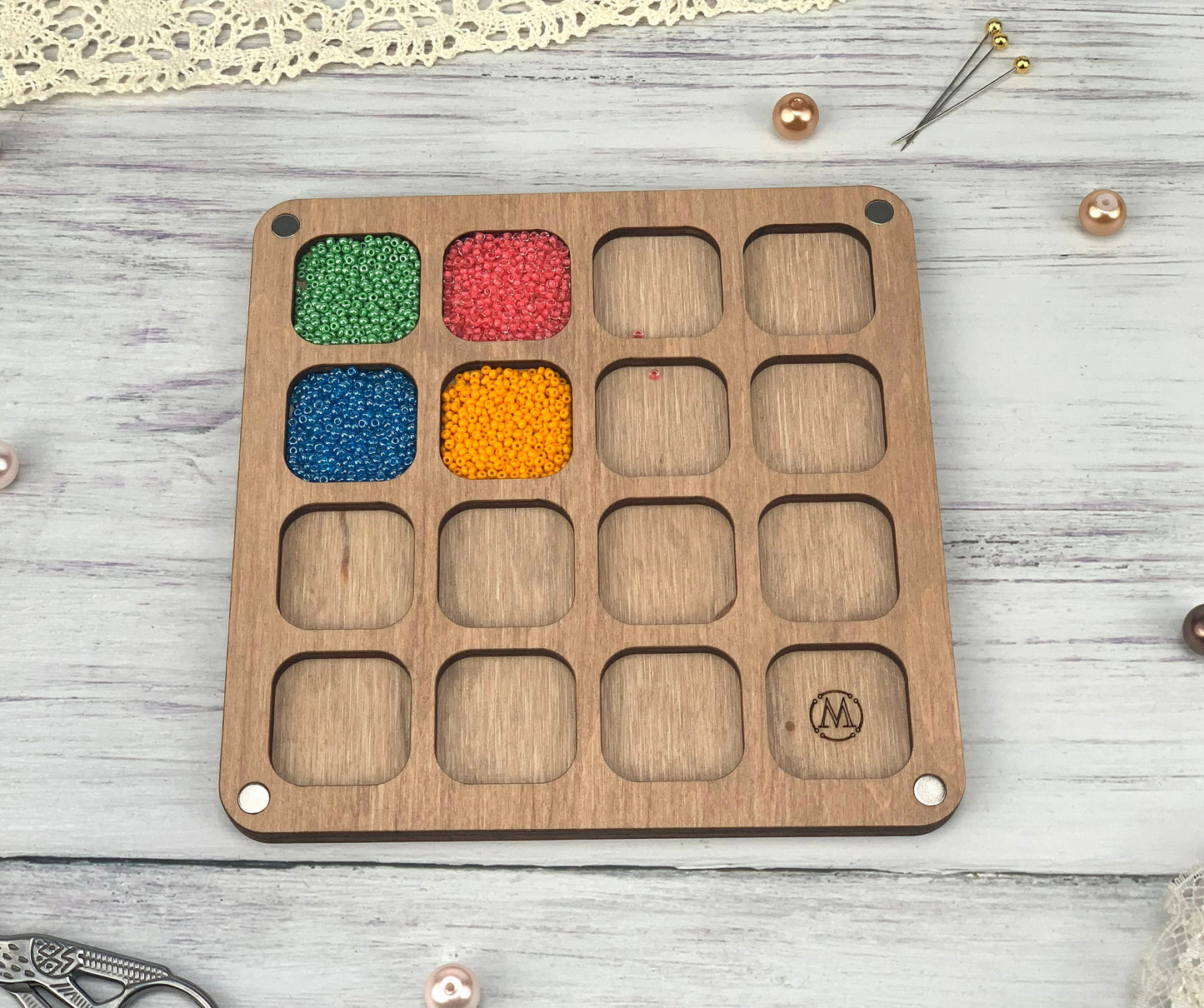 Wooden Seed Bead Organizer