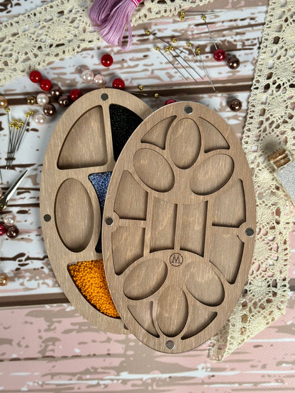 a couple of wooden plates sitting on top of a table