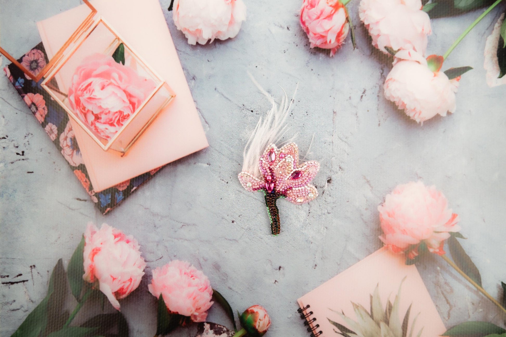 a bouquet of flowers sitting on top of a table