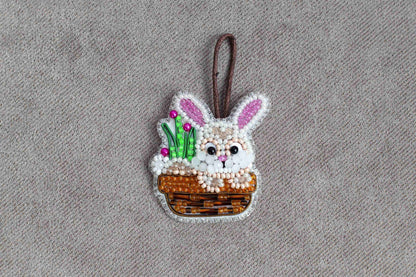 Easter Rabbit - Readymade Beaded Brooch
