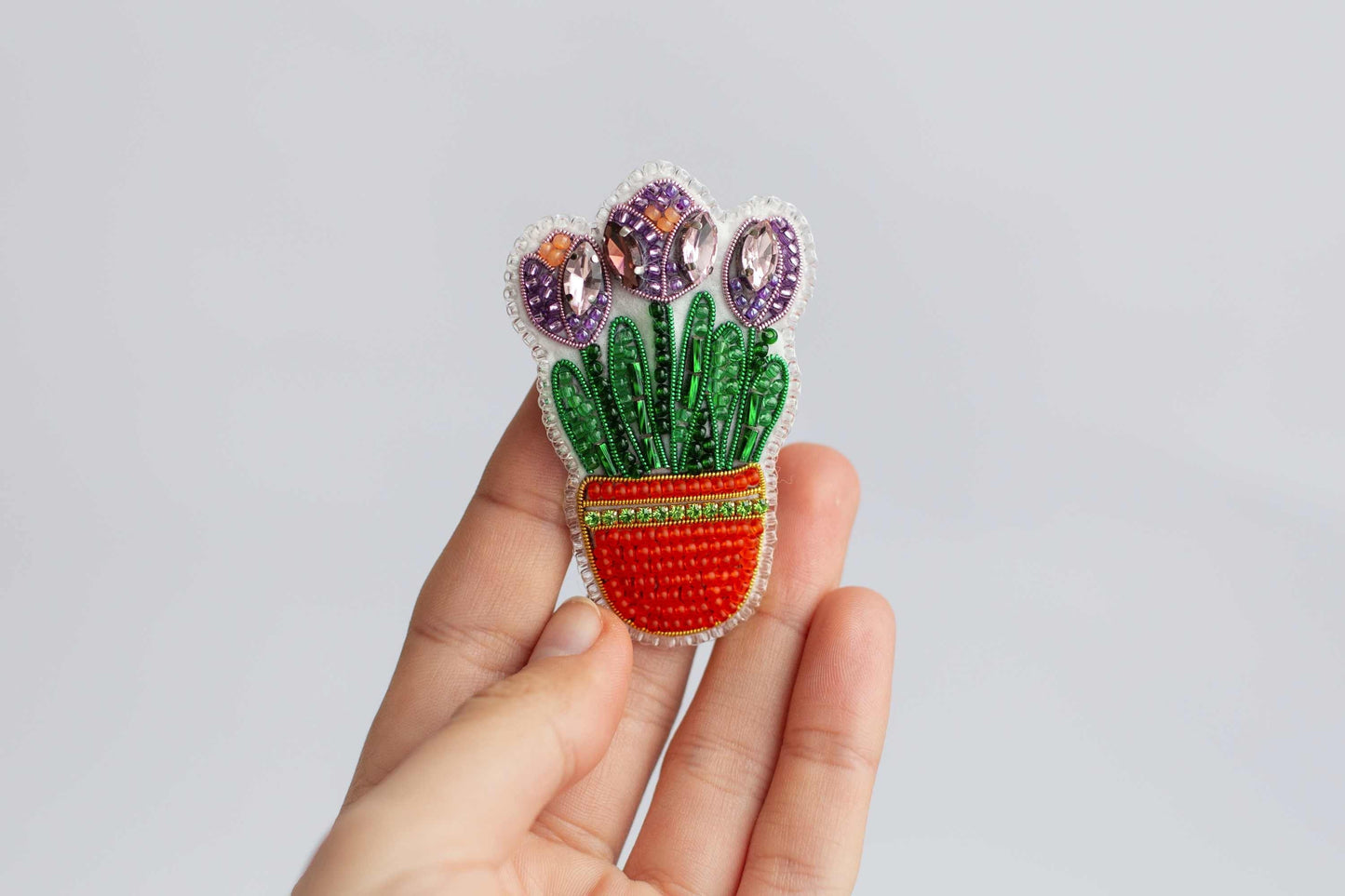 Crocus - Readymade Beaded Brooch