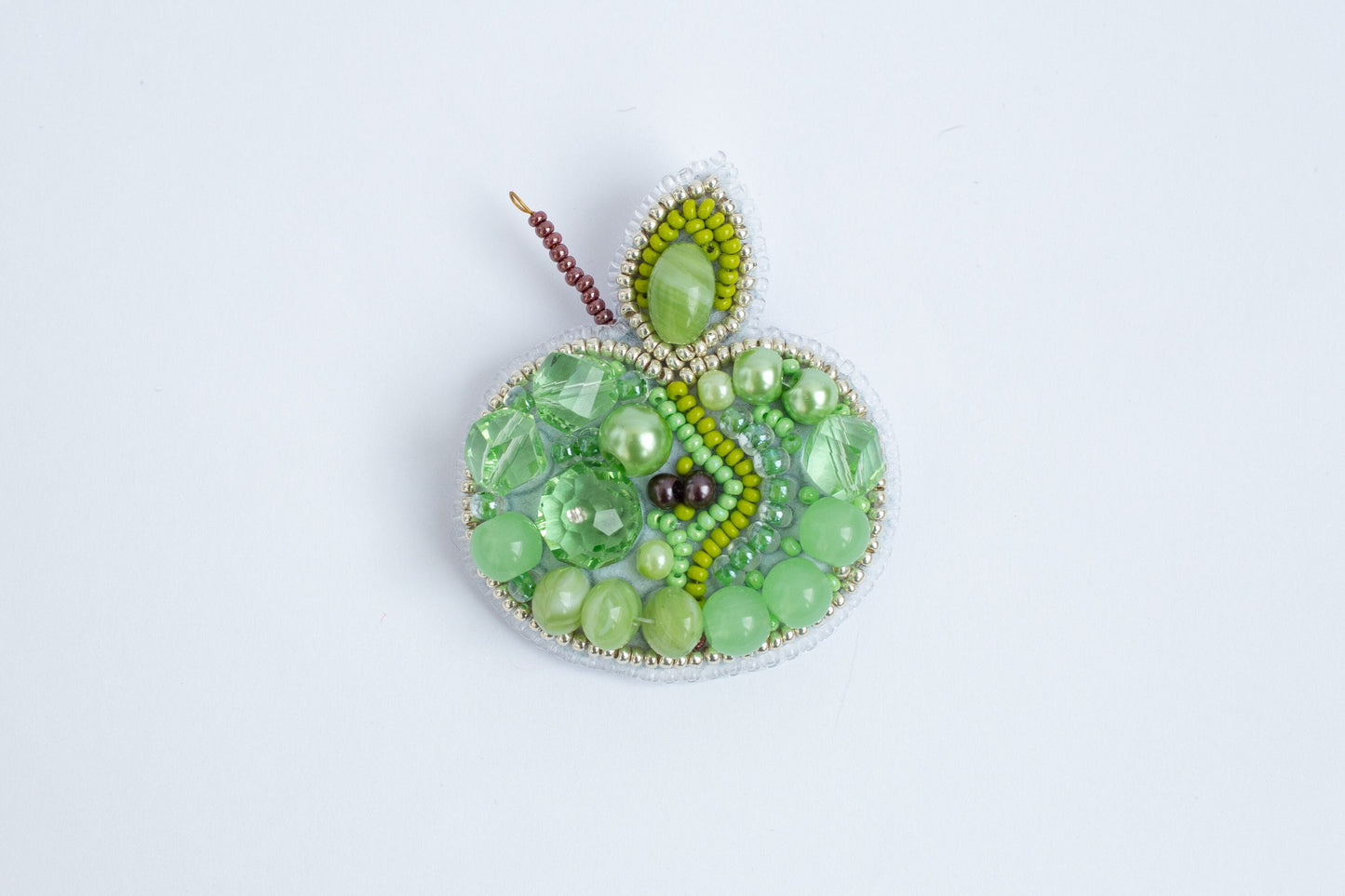 Apple - Readymade Beaded Brooch