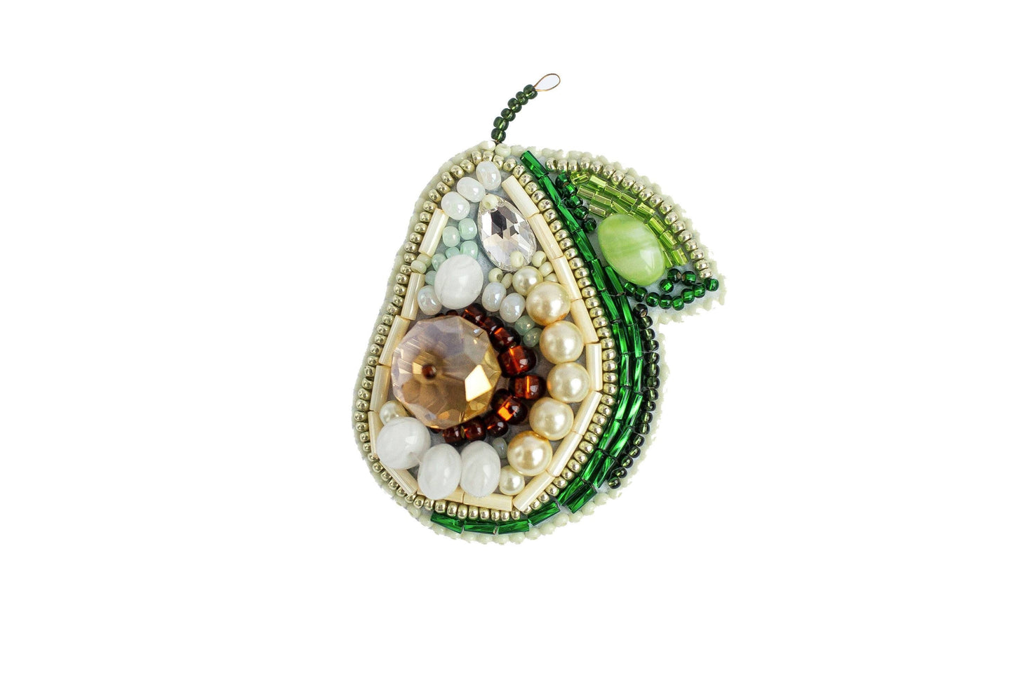 Avocado - Readymade Beaded Brooch