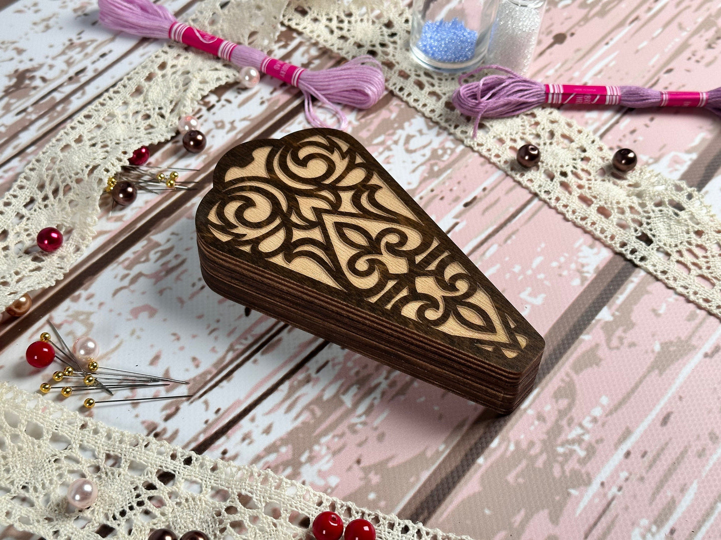 a wooden box sitting on top of a table