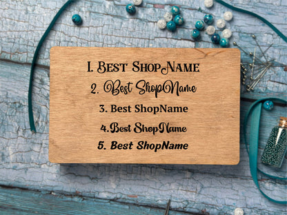 a wooden sign that says best shop name