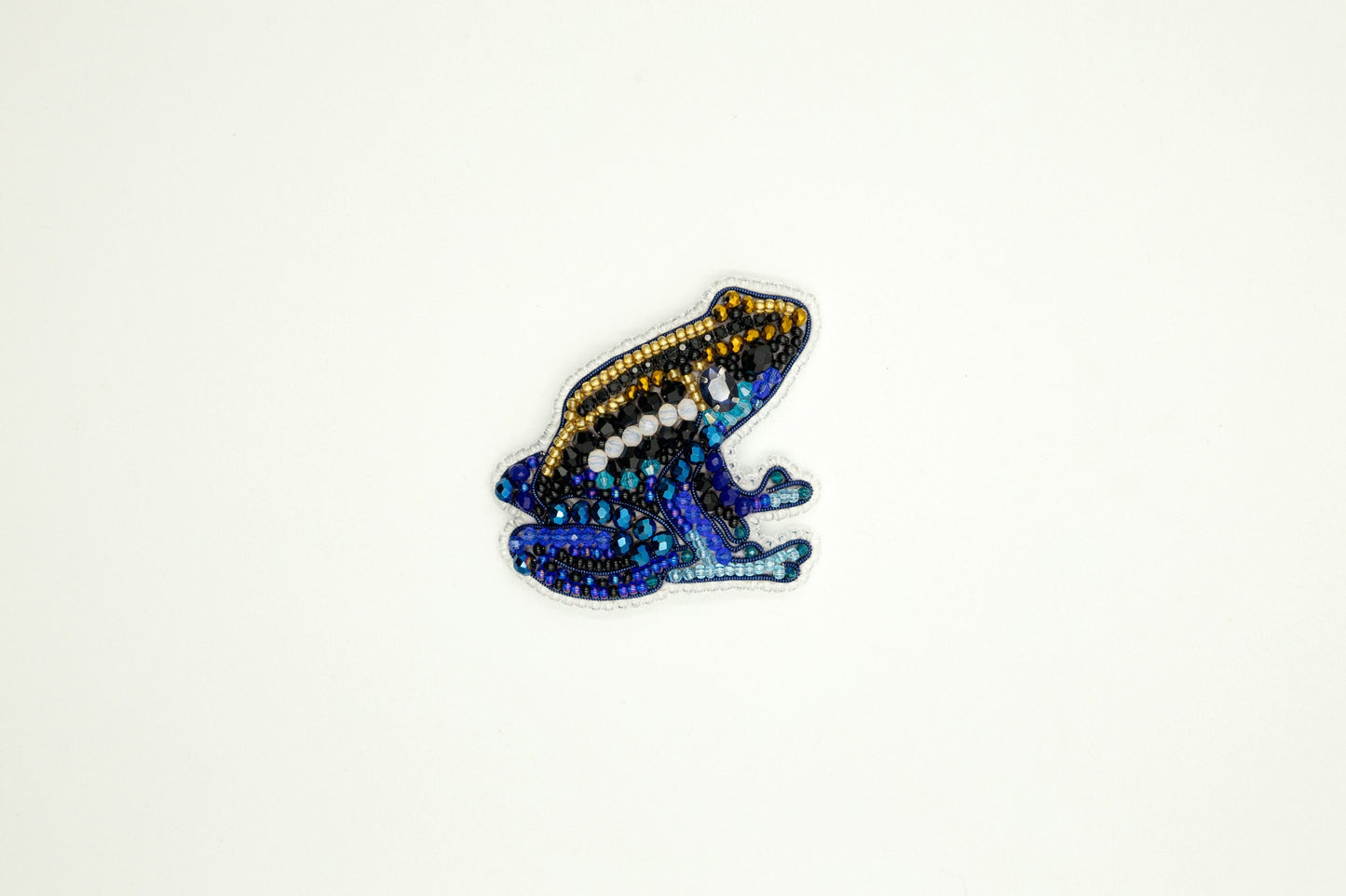 Blue Frog - Readymade Beaded Brooch