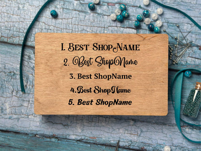 a wooden sign that says best shop name