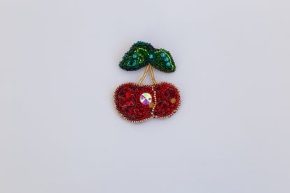 Cherry - Readymade Beaded Brooch