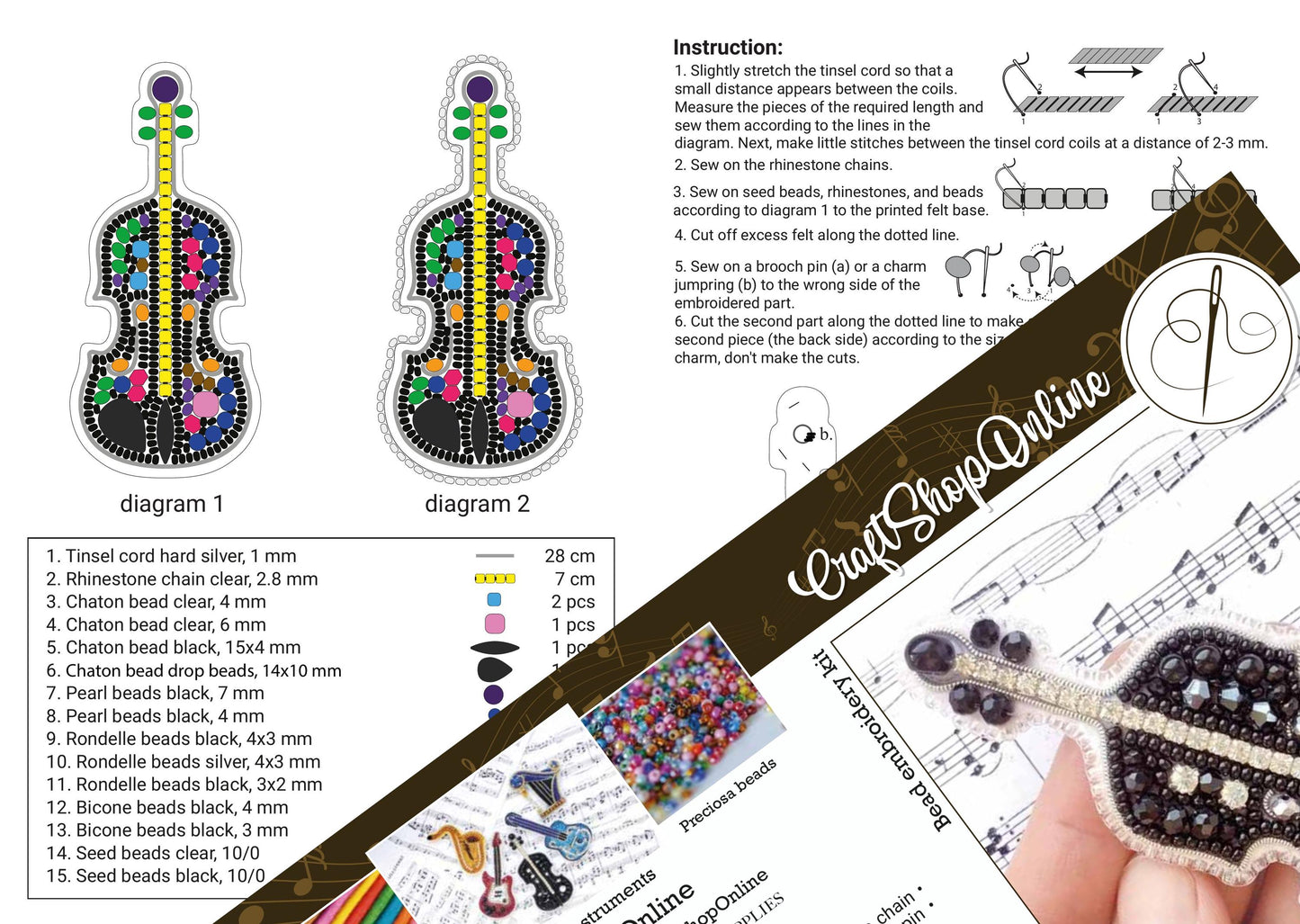 a brochure with a picture of a violin on it