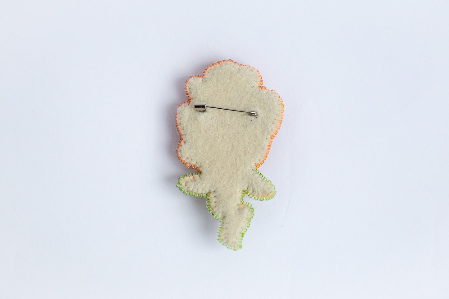 Red Rose Flower - Readymade Beaded Brooch