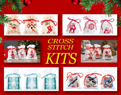 Christmas Sachet Bag Cross stitch Embroidery DIY Kits