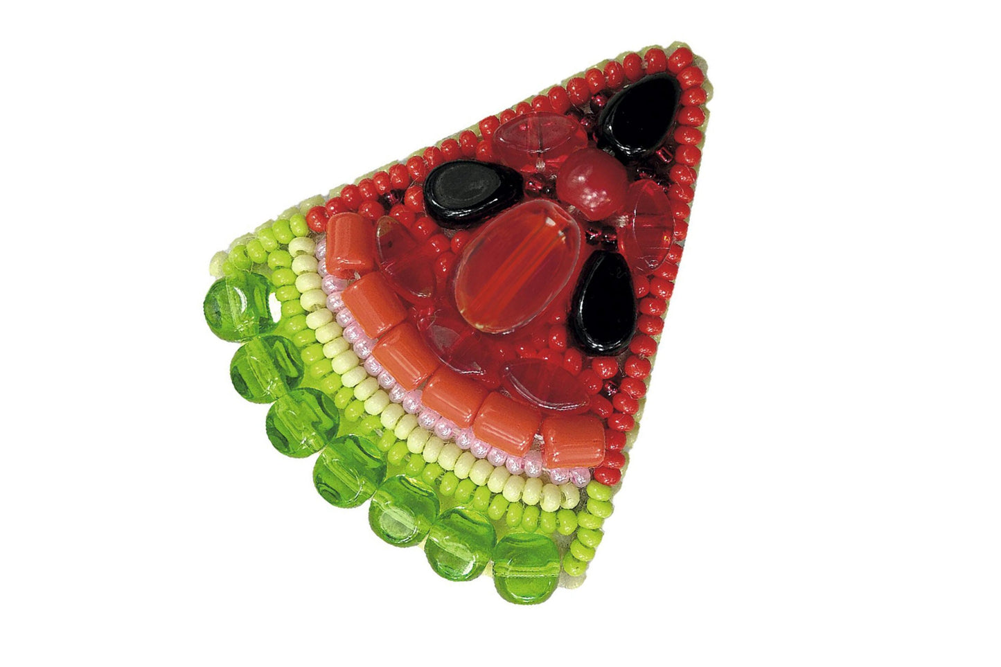 Watermelon Fruit - Readymade Beaded Brooch