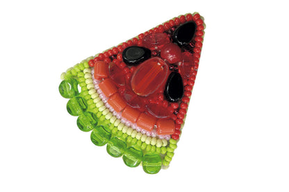 Watermelon Fruit - Readymade Beaded Brooch