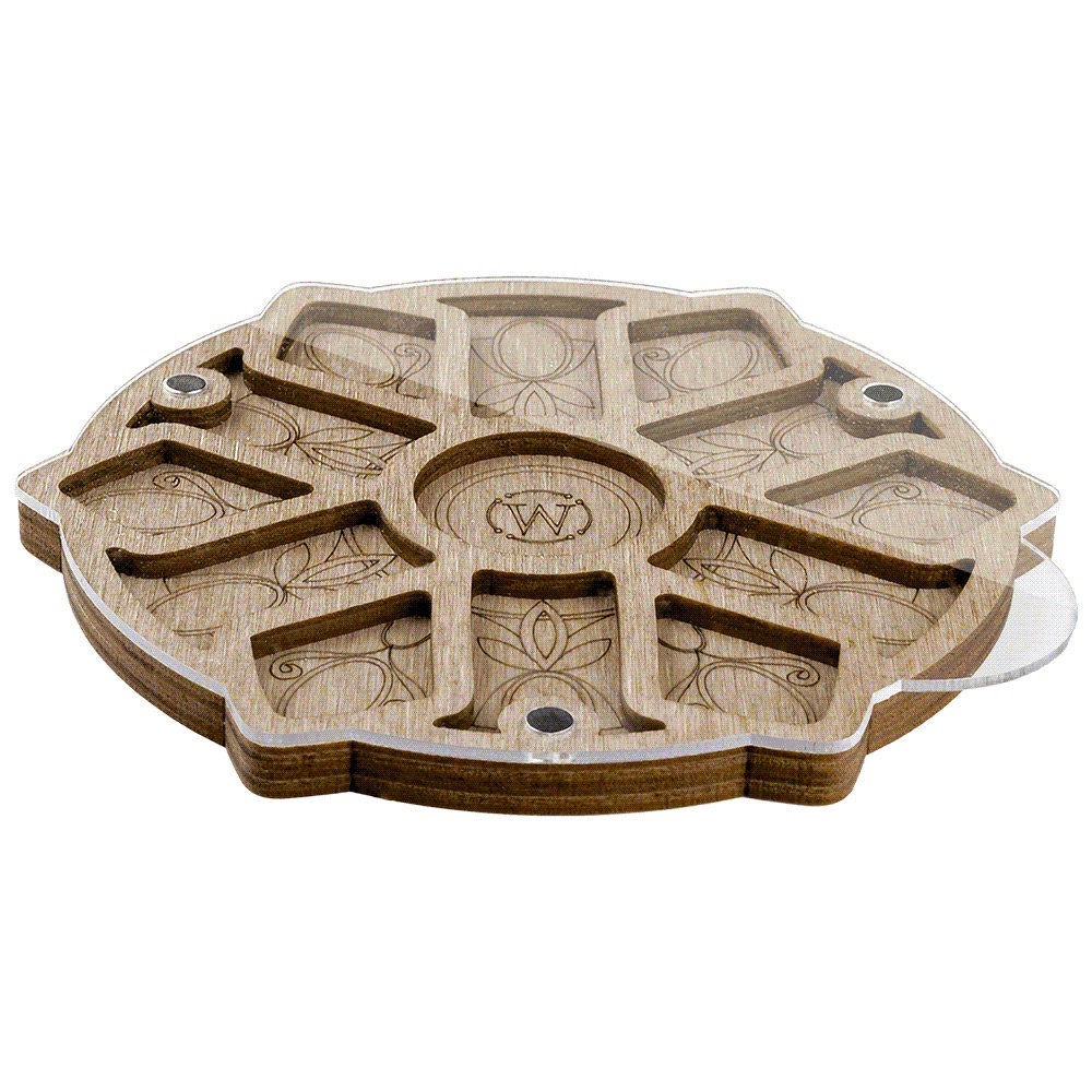 a wooden tray with a design on it