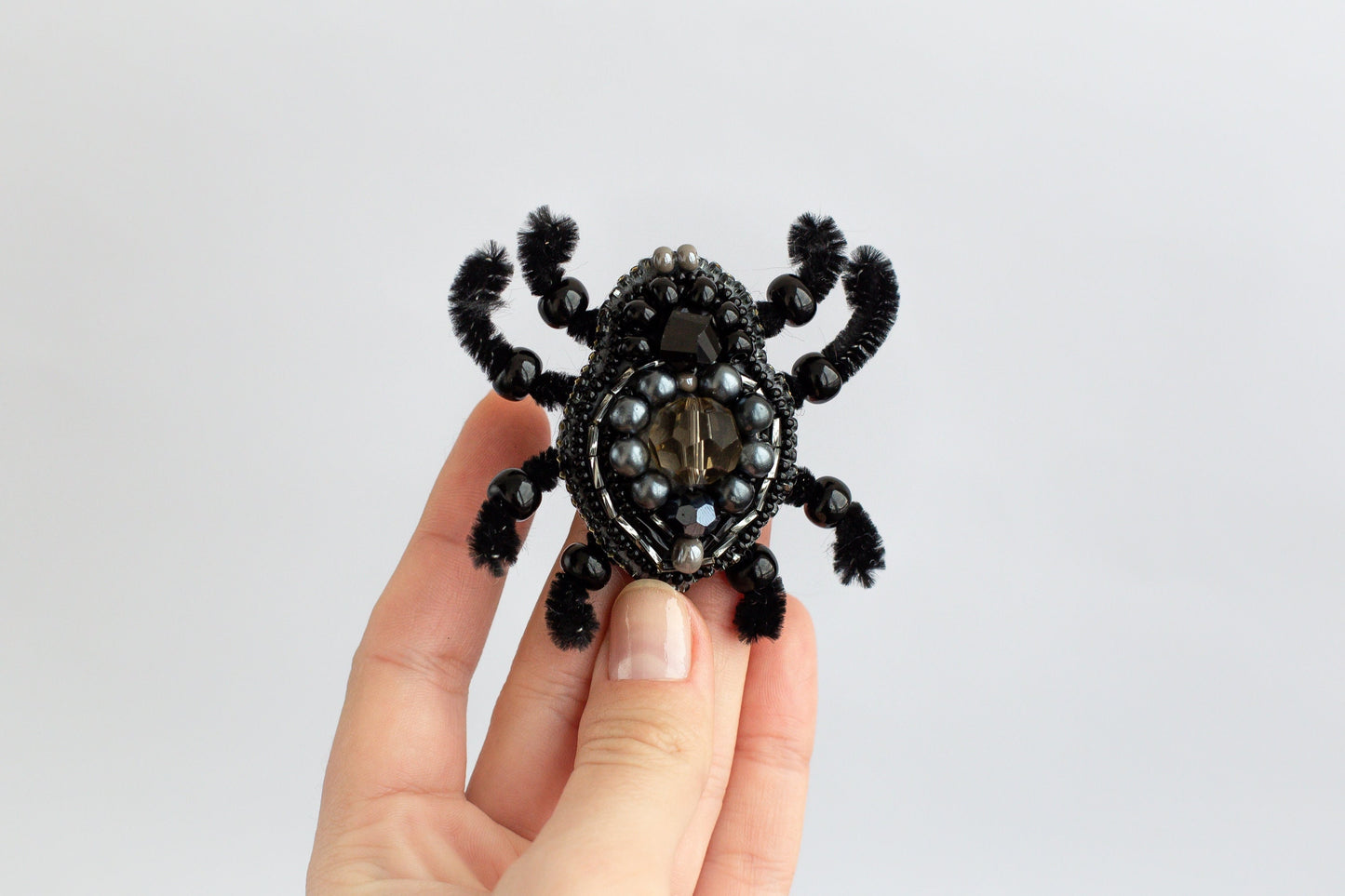 Spider - Readymade Beaded Brooch