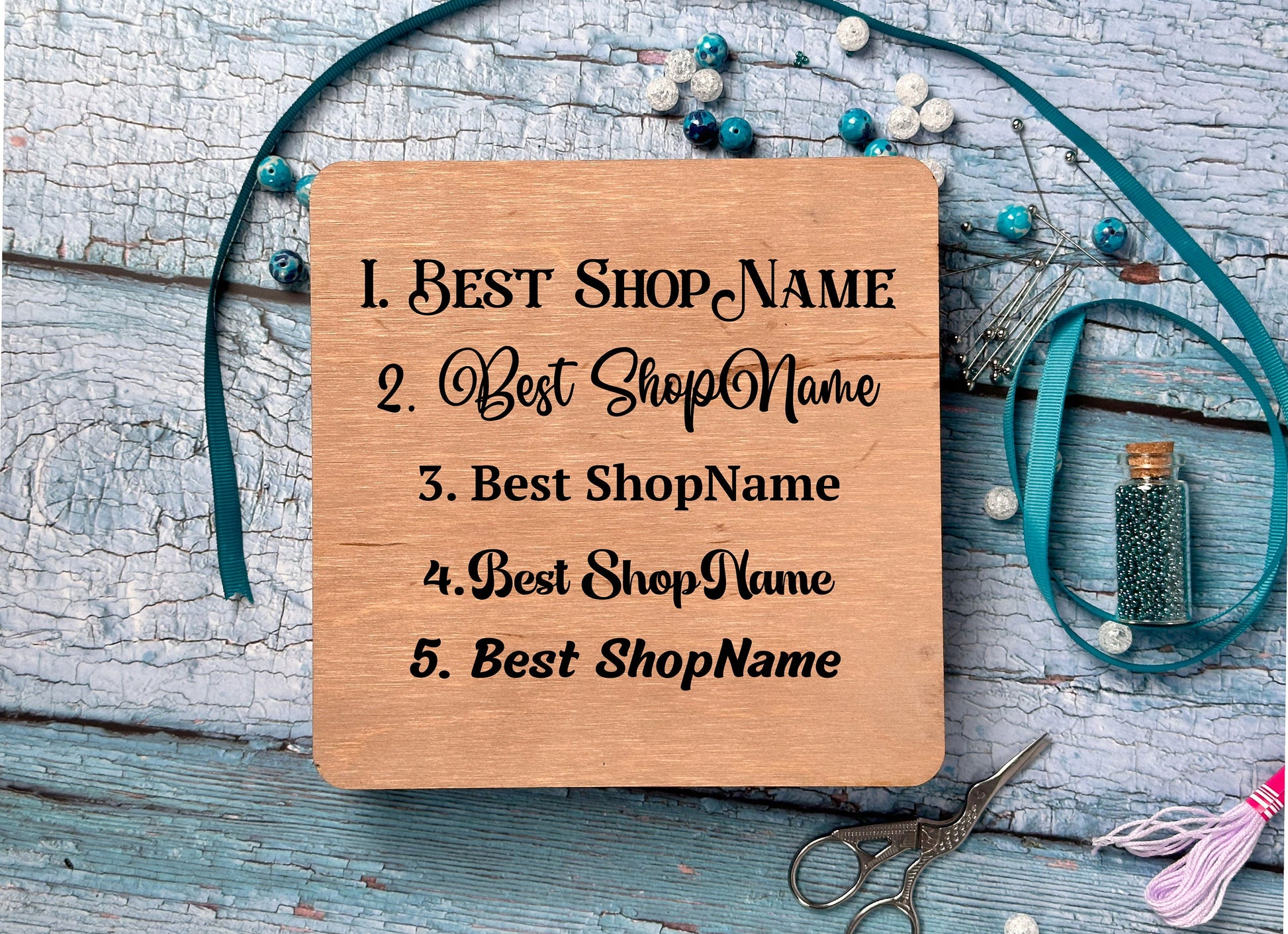 a wooden sign that says best shop name