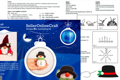 Snowman - Crochet Amigurumi DIY kit