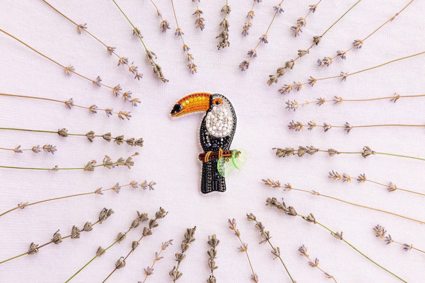 Toucan Bird - Readymade Beaded Brooch