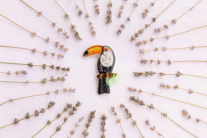 Toucan Bird - Readymade Beaded Brooch