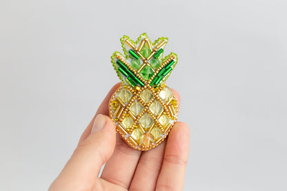 Pineapple - Readymade Beaded Brooch