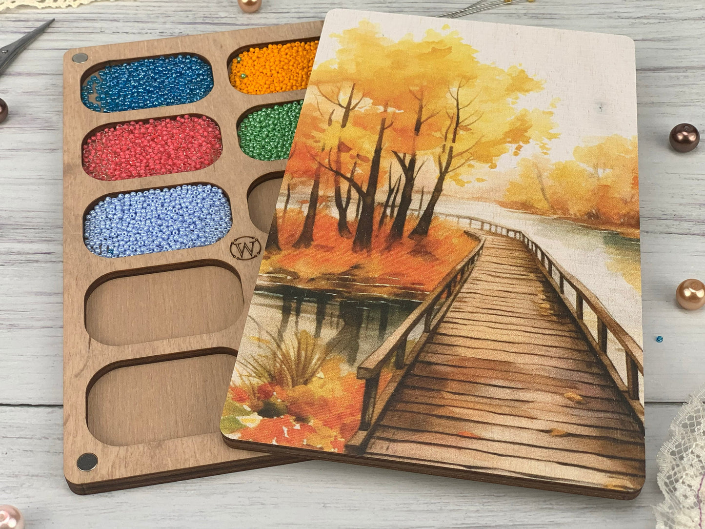 Wooden Seed Bead Organizer