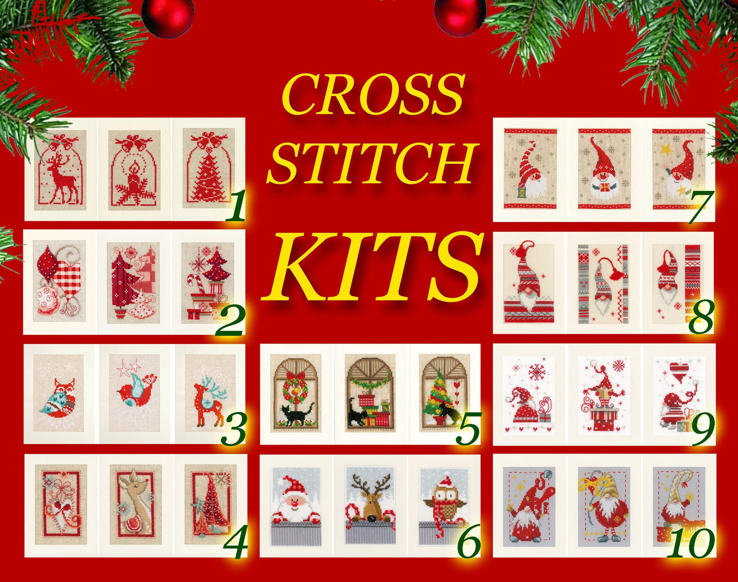 Christmas Postcards Cross stitch Embroidery DIY Kits