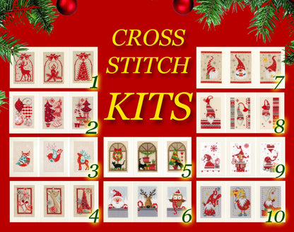 Christmas Postcards Cross stitch Embroidery DIY Kits