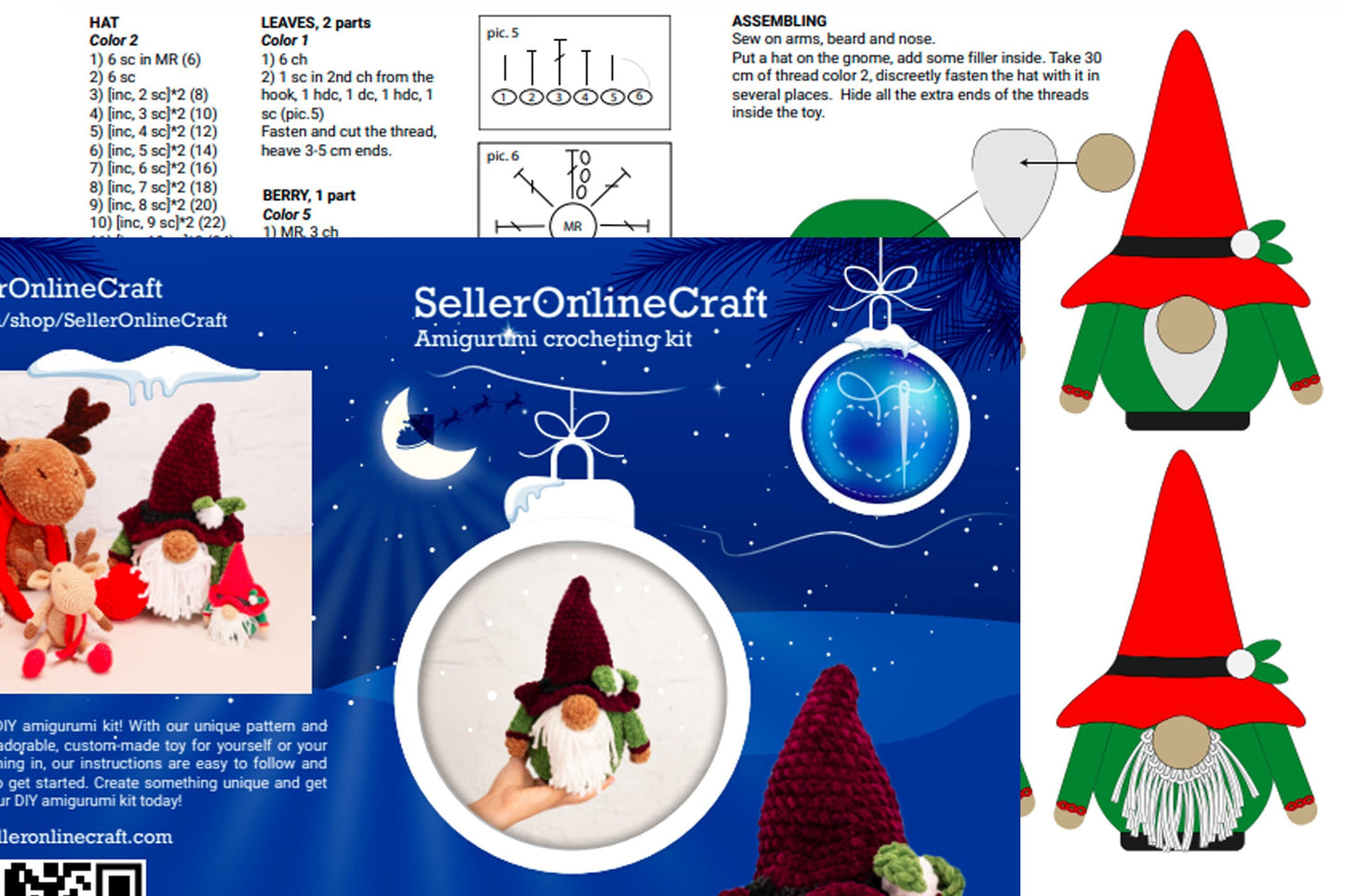Plush Christmas Toys - Crochet Amigurumi DIY kits