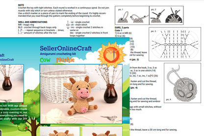 Plush Cow - Crochet Amigurumi DIY kit