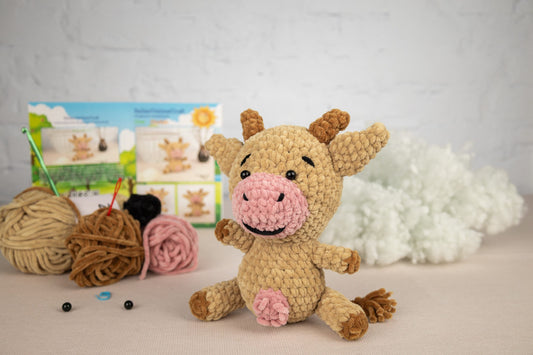 Plush Cow - Crochet Amigurumi DIY kit