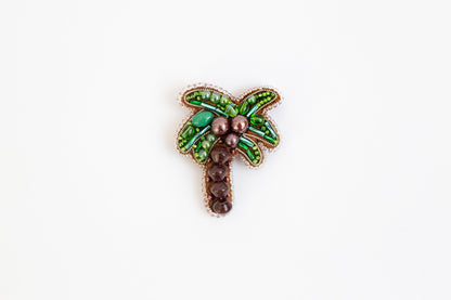Palm Tree - Readymade Beaded Brooch