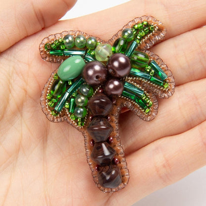 Palm Tree - Readymade Beaded Brooch