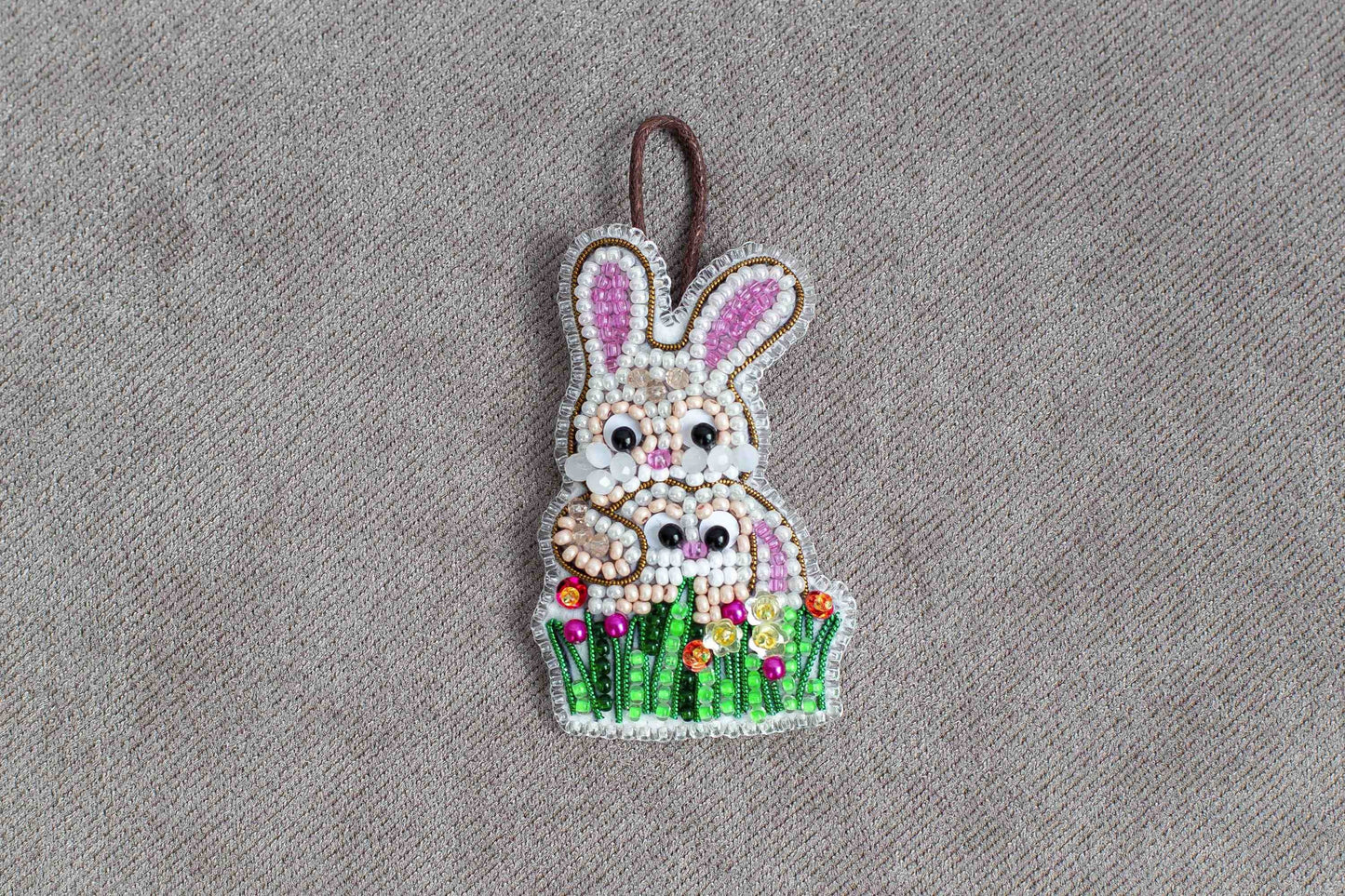 Easter Rabbit - Readymade Beaded Brooch