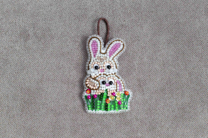 Easter Rabbit - Readymade Beaded Brooch