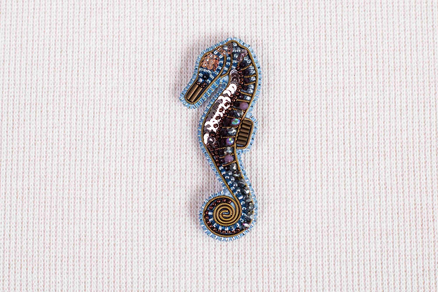 Seahorse - Readymade Beaded Brooch