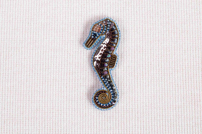 Seahorse - Readymade Beaded Brooch