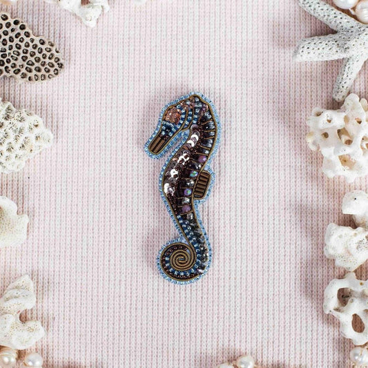 Seahorse - Readymade Beaded Brooch
